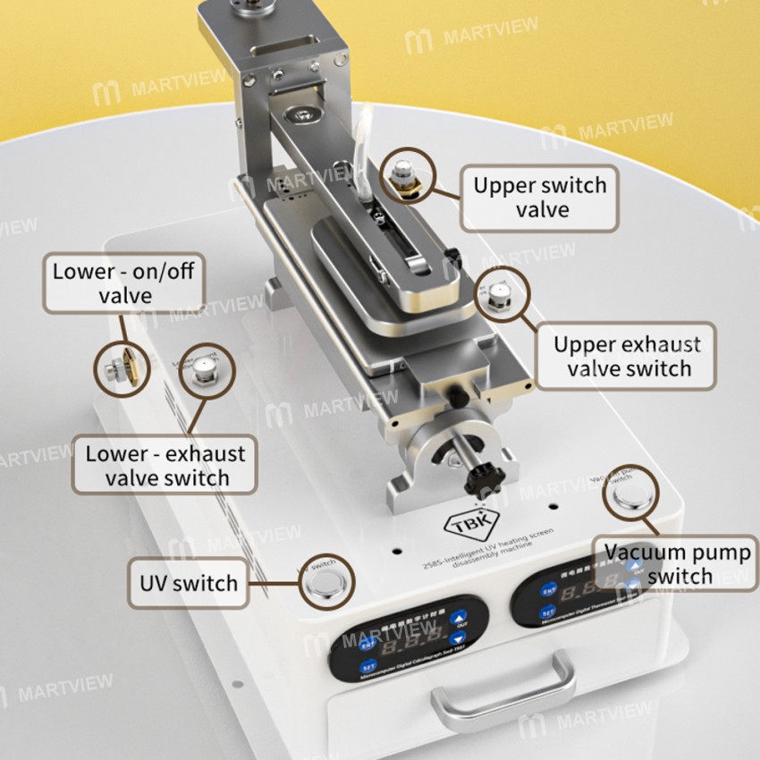 tbk 258s-multifunctional-7-inch-mobile-phone-screen-heating-separator-machine-with-uv-curing-box-15