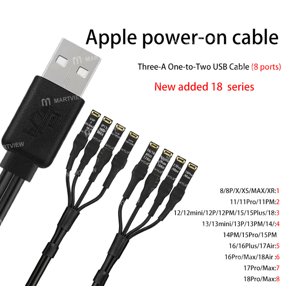 wylie 3a-8-ports-usb-power-boot-dc-power-supply-test-cable-for-iphone-8-to-18pro-max-2