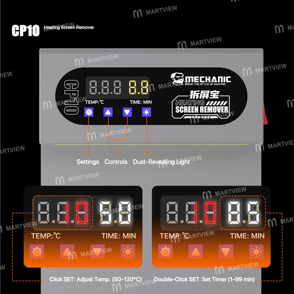 mechanic cp10-105-inch-screen-heating-separation-pad-with-dust-revealing-light-5