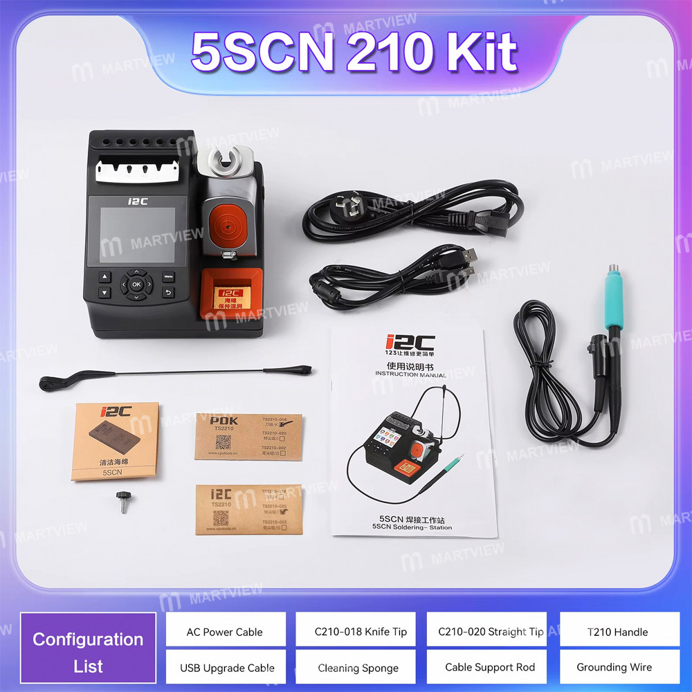 i2c 5scn-200w-high-power-pid-intelligent-temperature-control-c210-c245-industrial-soldering-station-