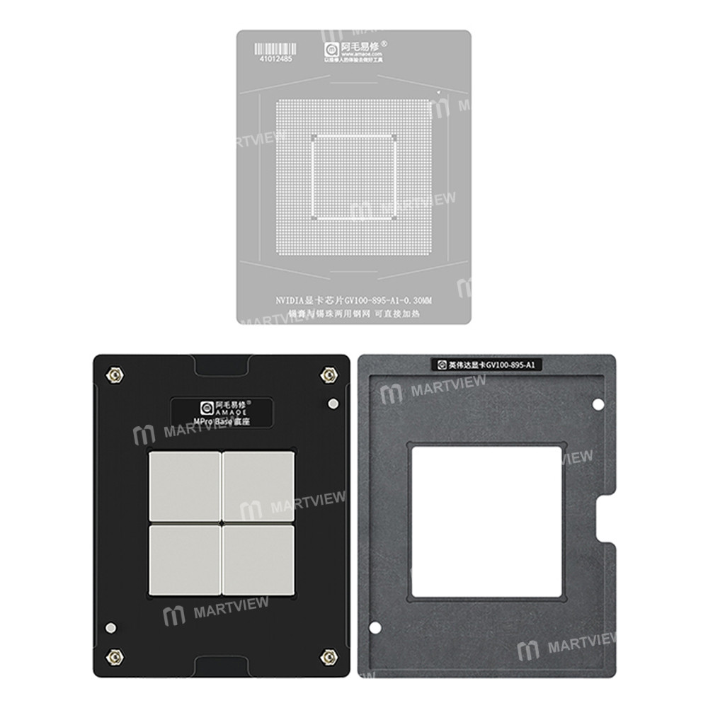 amaoe 030mm-nvidia-gv100-895-a1-graphics-card-chip-bga-reballing-stencil-tin-planting-platform-set-1