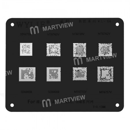 WYLIE WL-64 MTK SDM SDM450 SDM660 MT6771V MT6757V SDM710 MT6763V MT6739V MT6762V CPU IC Chip BGA Black Reballing Stencil Net