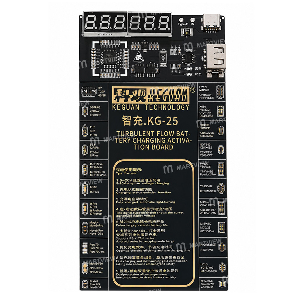 keguan kg-25-smart-charging-battery-activation-board-for-iphone-6-to-17pm-without-16e-most-android-1
