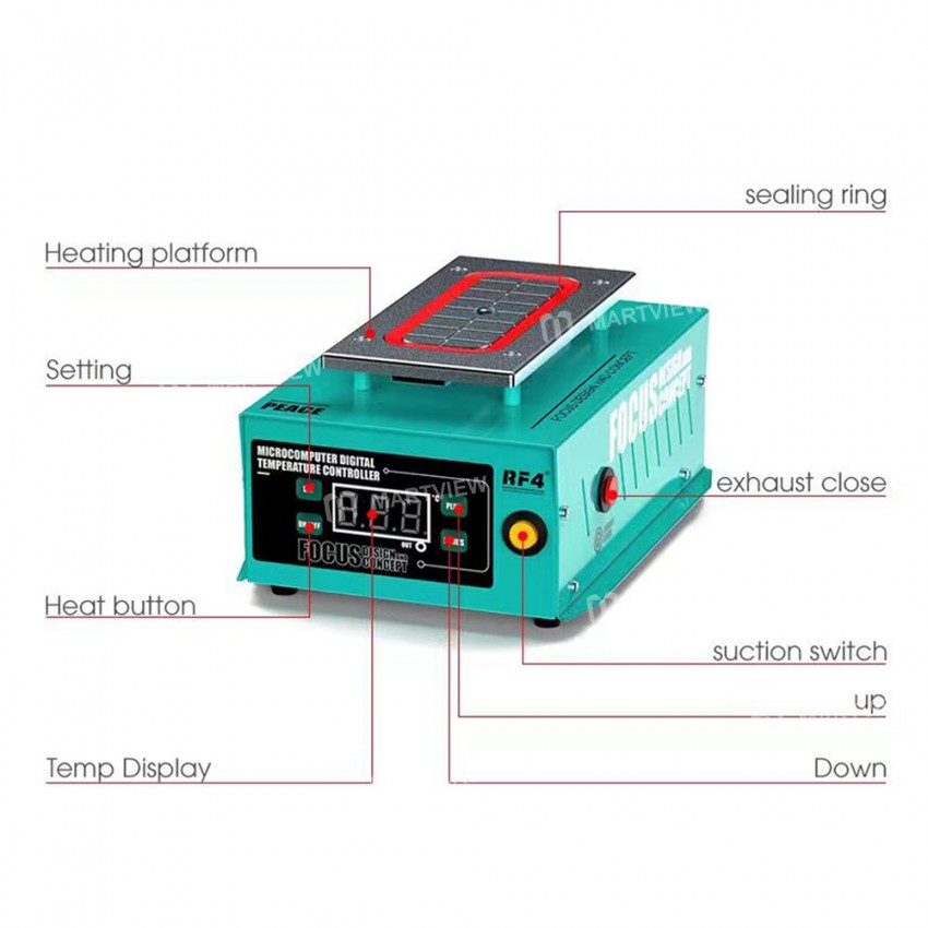 RF4 7-inch Phone LCD Touch Screen Separator Machine Build-in Vacuum Pump for iPhone/Samsung/Huawei