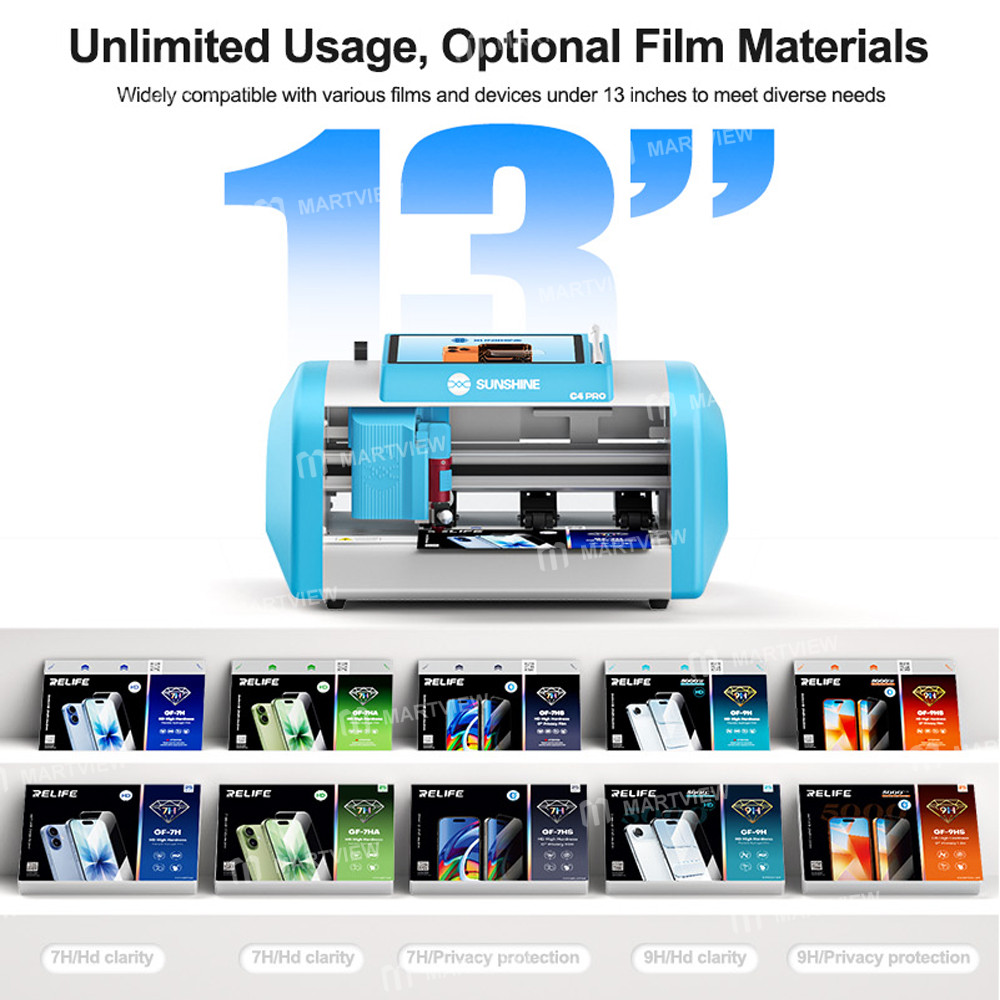 sunshine c4-pro-13-inch-intelligent-high-hardness-film-cutting-machine-for-7h-9h-ultra-hard-films-13