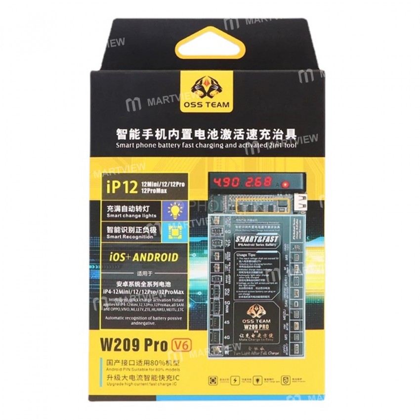 W209 Pro V6 Battery Charging Activation Board for iPhone 6 to 12 Pro Max and Android Phone