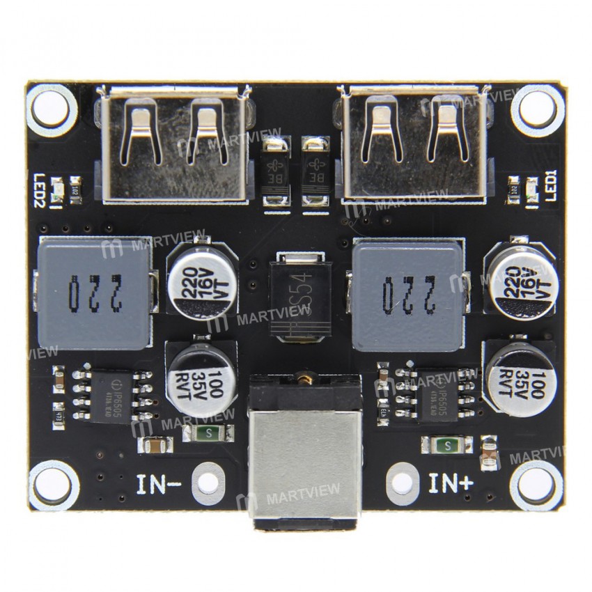 6-32V 2-way Fast Charging Buck Module Support QC3.0 Compatible with Raspberry Pi 4B & Jetson Nano