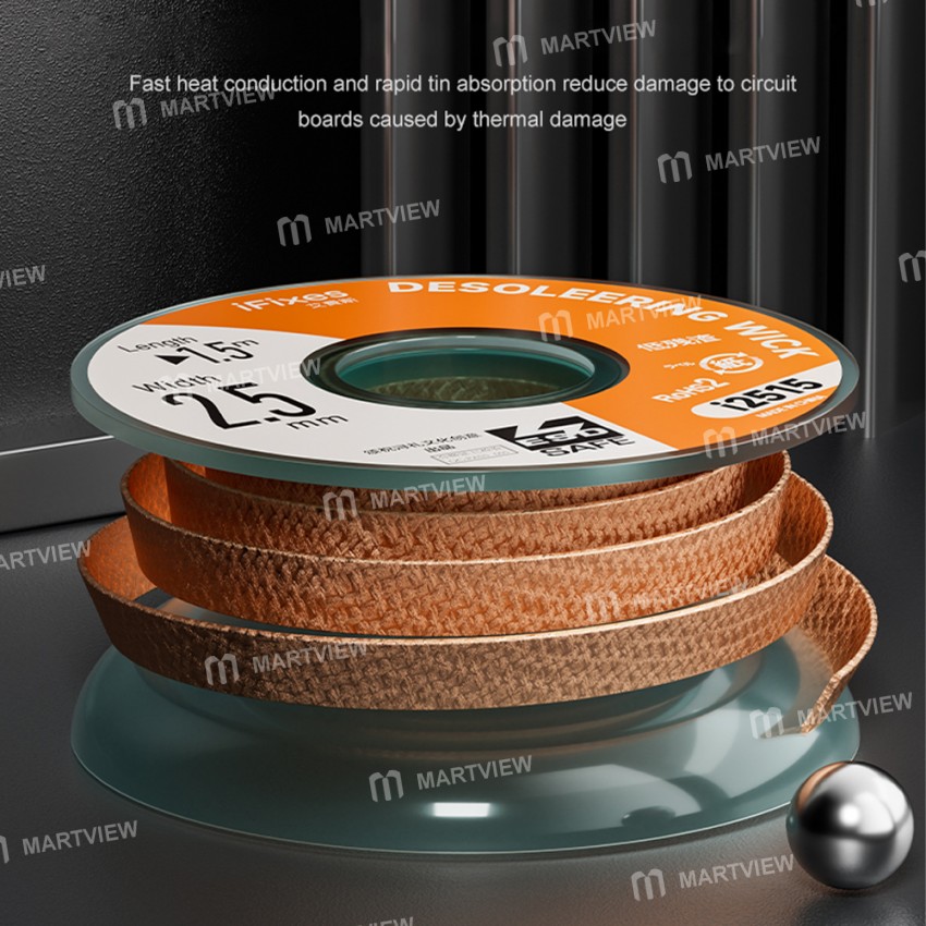 ifixes 15m-pure-copper-strong-cleaning-desoldering-wick-for-motherboard-soldering-repair-10