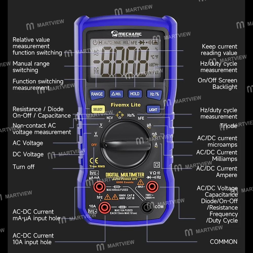 mechanic fivemx-lite-intelligent-anti-burning-auto-range-multimeter-for-ac-dc-measurement-9