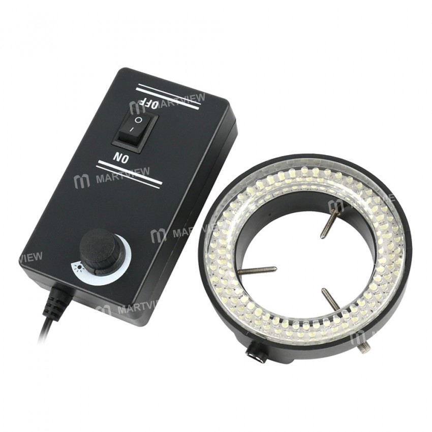 Adjustable 6500K 60 / 144 LED Ring Light Lamp for Industrial Stereo Trinocular Microscope