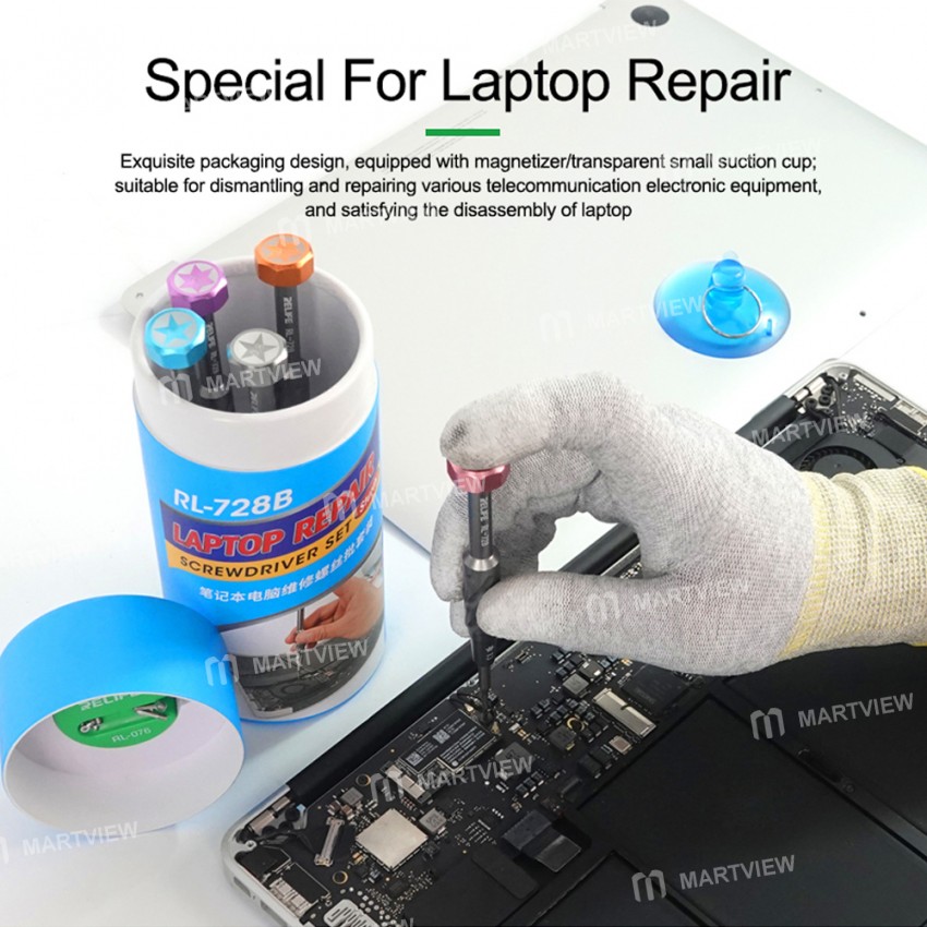 Relife RL-728B Strong Magnetic Adsorption S2 Bits Screwdriver Set for Laptop Motherboard Repair