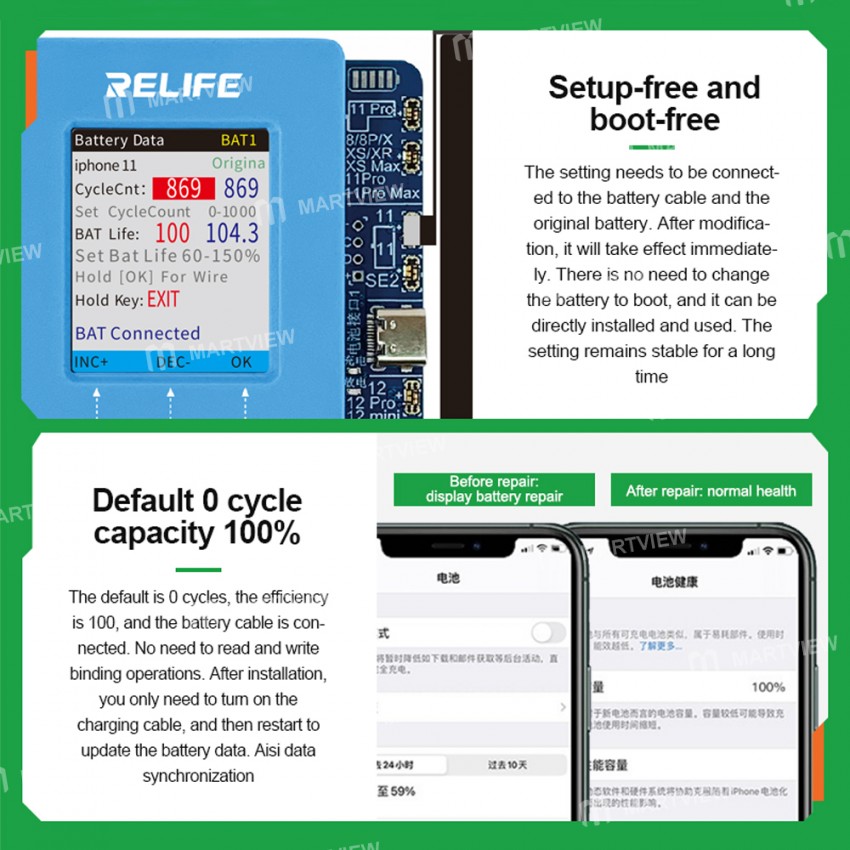 relife tb-06-single-and-dual-battery-cycle-tester-for-iphone-8-to-14-pro-max-battery-data-repair-14
