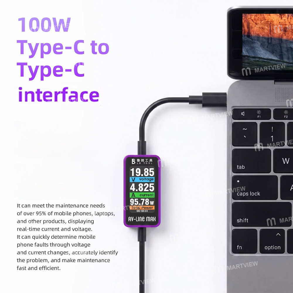 lb tool-avline-max-c-to-c-intelligent-digital-display-data-cable-for-phone-laptop-fault-diagnostics-