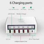 iLEPO 5-Port Smart LCD Fast Wireless Charger 100W QC3.0 USB Charger PD Quick Charge