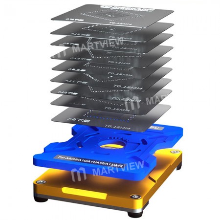 Mechanic 7-in-1 0.12mm iTin BGA Reballing Stencil Platform For iPhone A8 / A9 / A10 / A11 / A12 / A13 / A14 Lower level