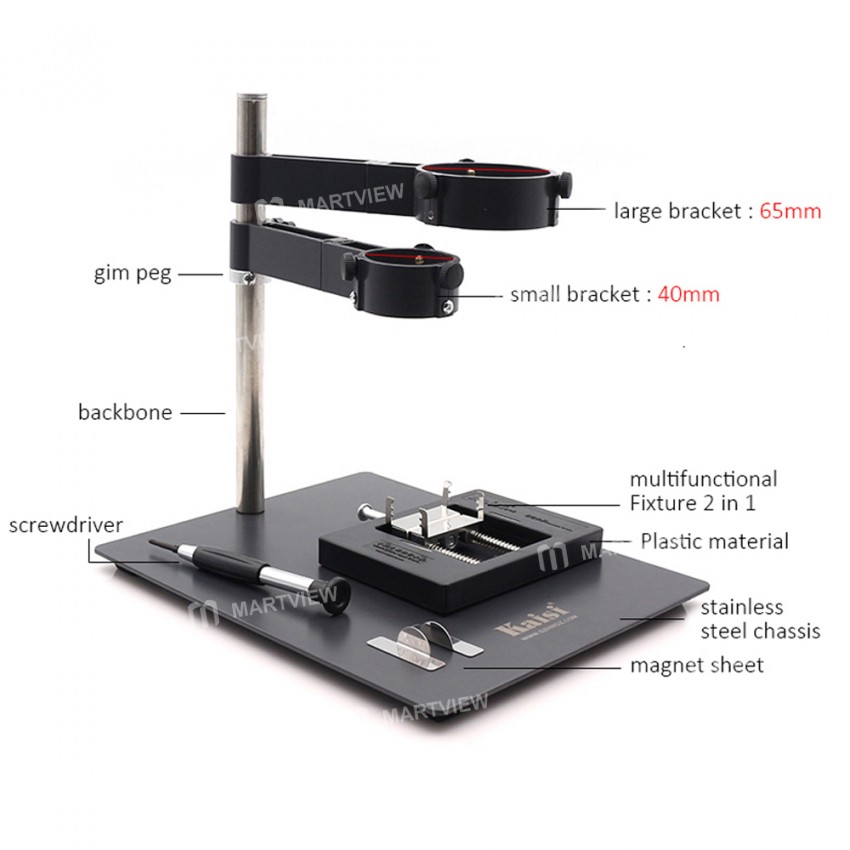 Kaisi F-204 2-in-1 Precision Multi-function Fixture Hot Air Gun Stand Platform