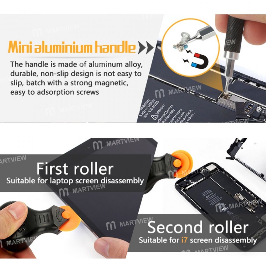 JAKEMY JM-OP17 9 in 1 Screwdriver & Roller Opener Multifunctional Tool Mobile Phone Fix Repair Tool
