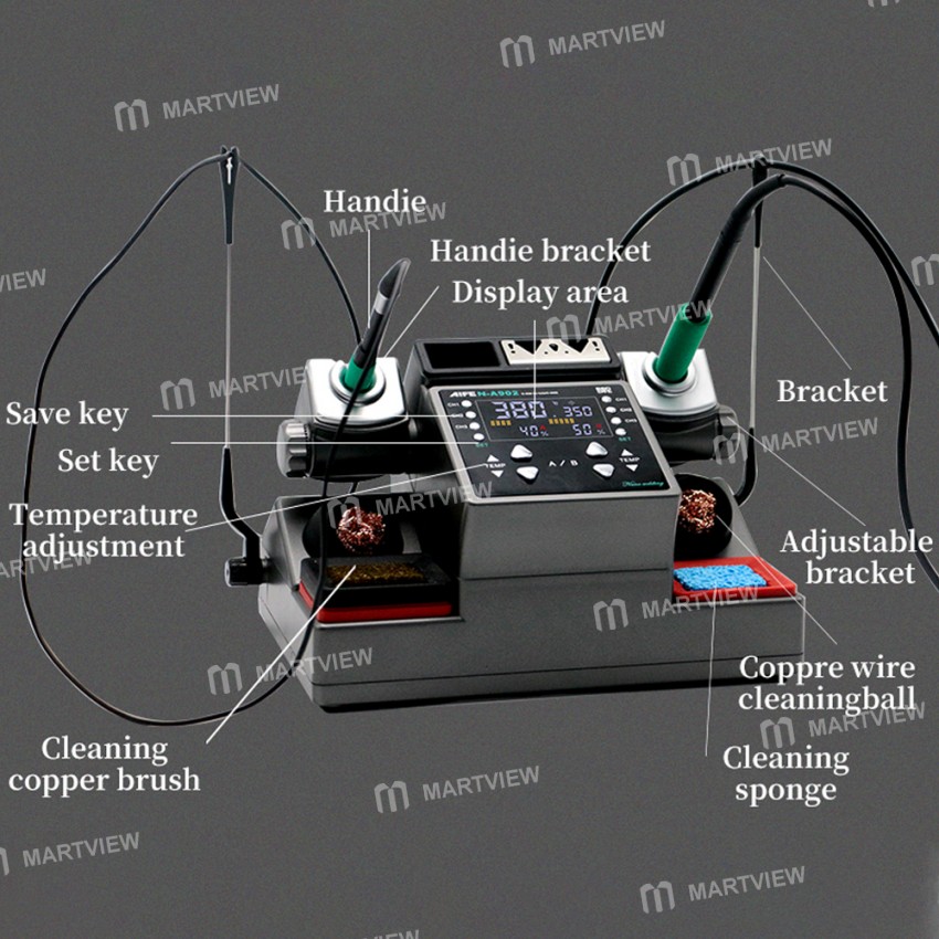 Aifen A902 C115 / C210 / C245 Double Station Welding Rework Station for Phone PCB IC Repair Solderin