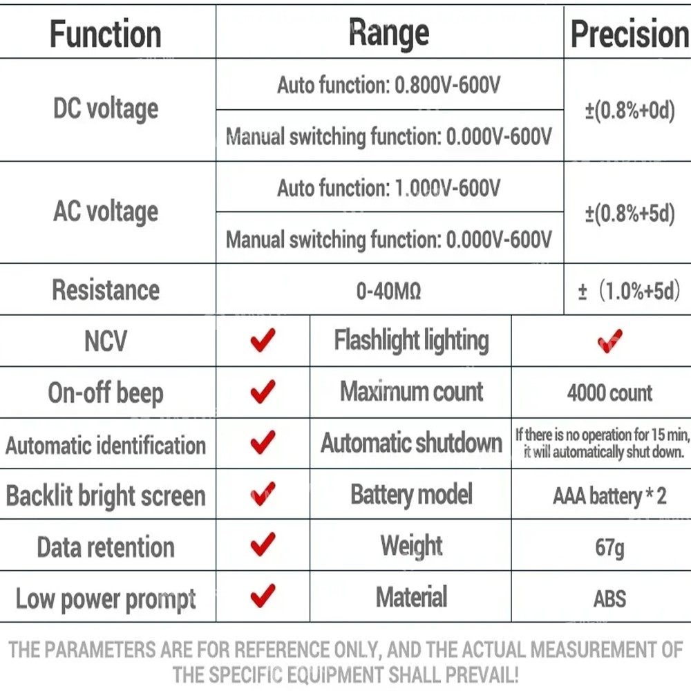aneng m114-multi-function-ncv-automatic-digital-capacitance-meter-without-diode-test-function-12