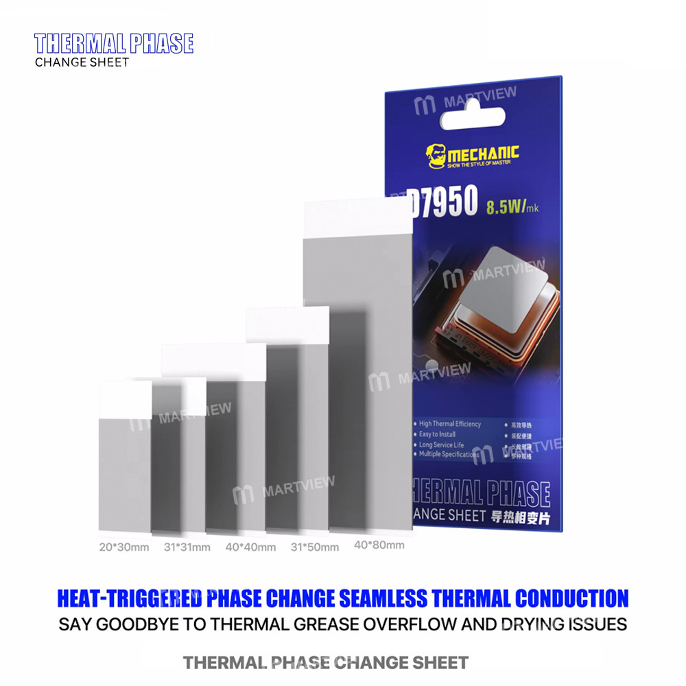 mechanic d7950-multiple-sizes-phase-change-thermal-change-sheet-for-desktop-notebook-server-cpu-gpu-