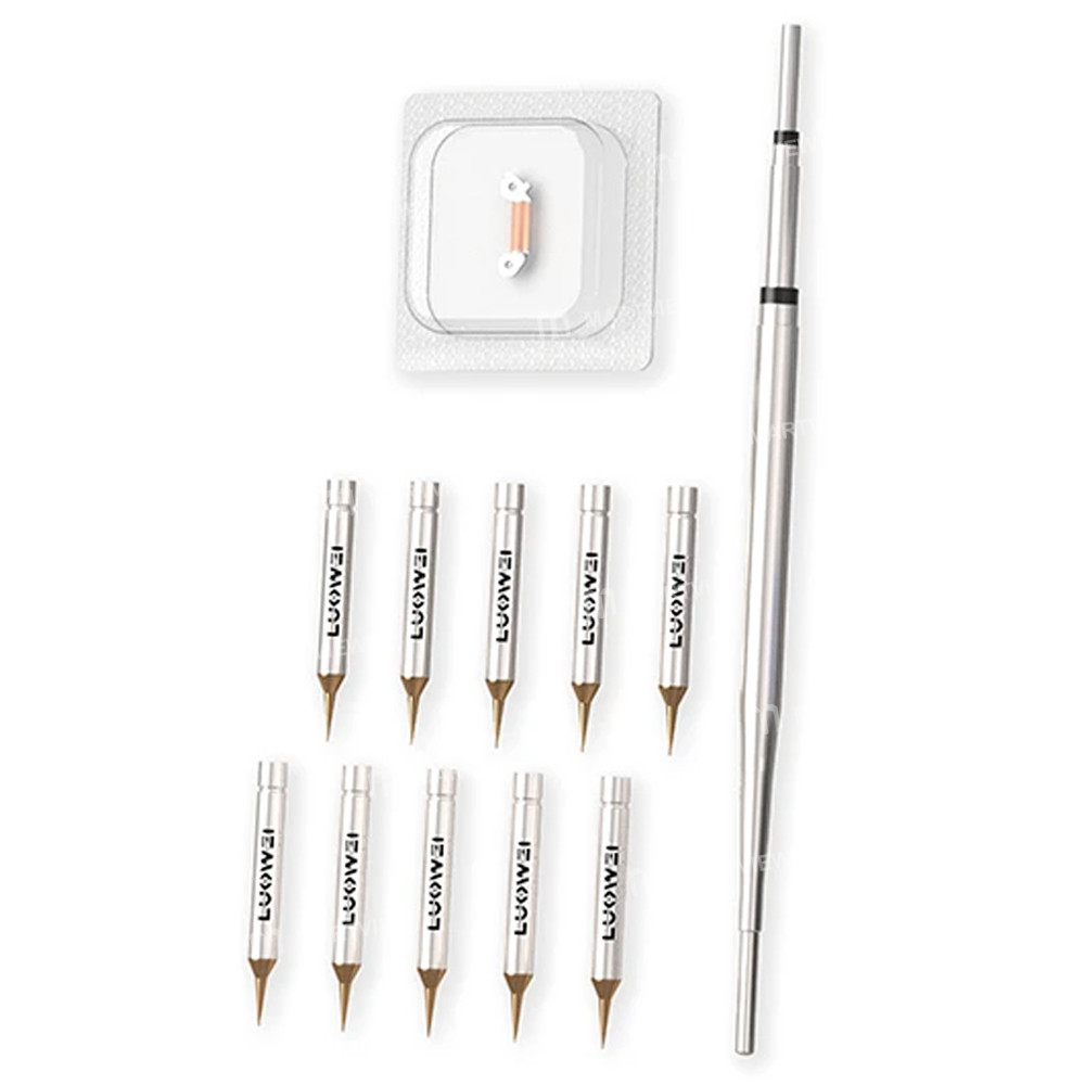 luowei lw-c210-soldering-iron-tip-with-10pcs-ultra-sharp-needles-for-screen-motherboard-flying-wire-
