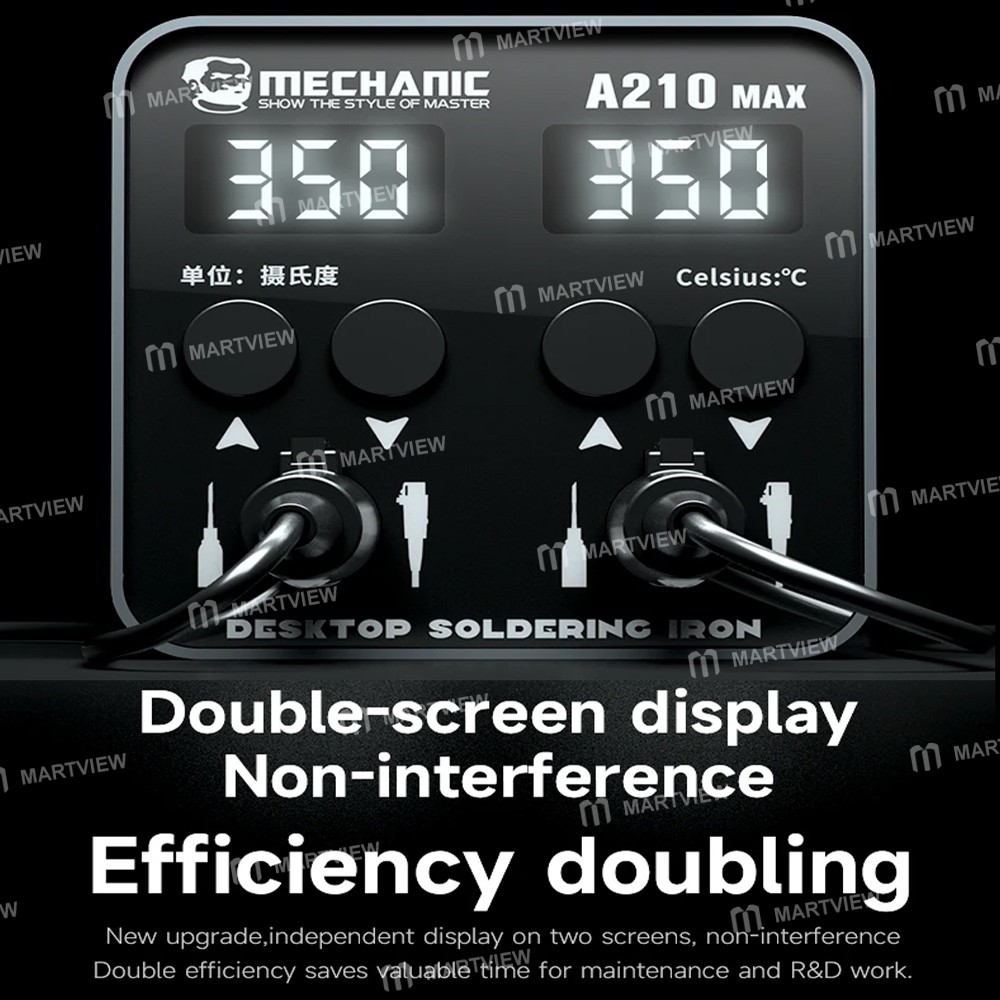 mechanic a210-max-double-station-intelligent-digital-display-temperature-control-soldering-station-4