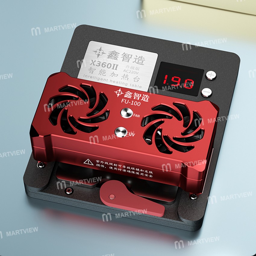Multifunction UF-100 Cooling Fan X360 Motherboard Layered UV Curing Lamp Desoldering Station for iPh