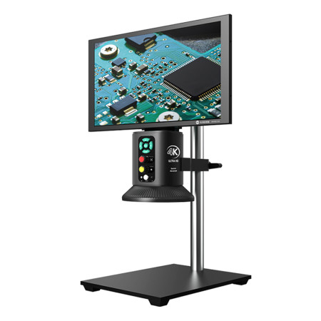 Sunshine MS10E-04 4K HD Digital Microscope with Metal Stand Base & 10-inch Large Display for Motherboard PCB Repair