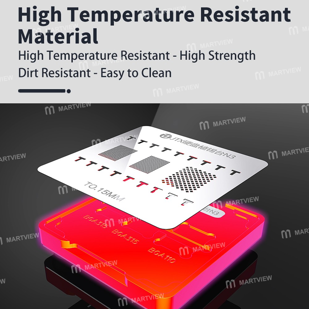 jtx n3-bga-planting-tin-reballing-stencil-platform-set-with-bga110-bga315-stencil-8