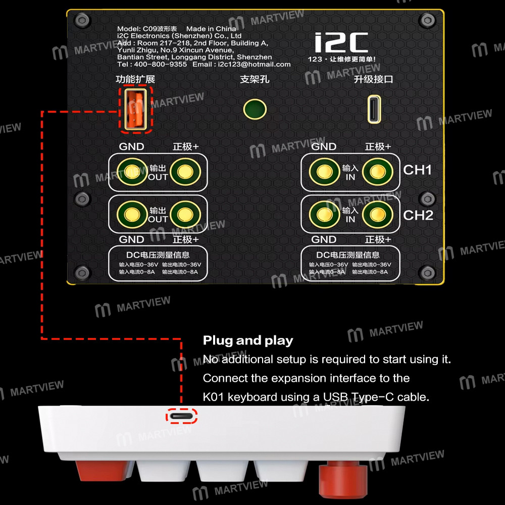 i2c k01-function-switch-keyboard-for-c09-c10-waveform-multimeters-function-switching-13