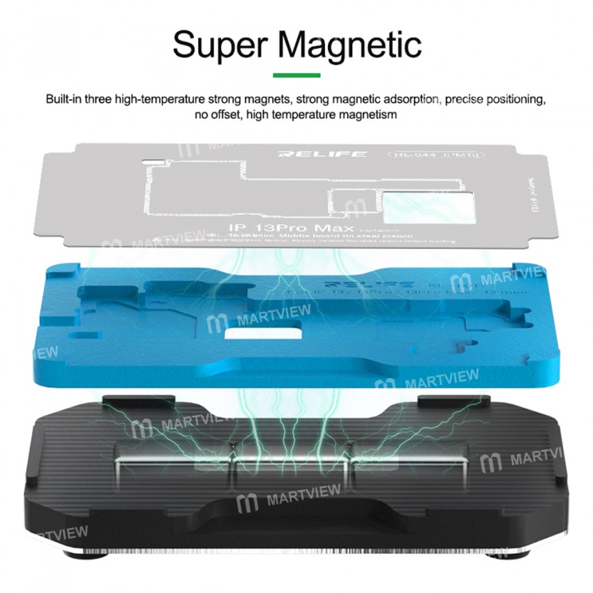 relife rl-601t-18-in-1-middle-layer-tin-planting-bga-reballing-platform-set-for-iphone-x-to-15pro-ma