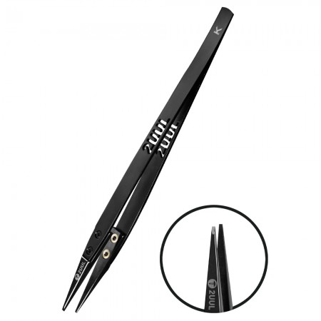2uul TW32 Black K Flat Tip ESD-Safe Ceramic Tweezers