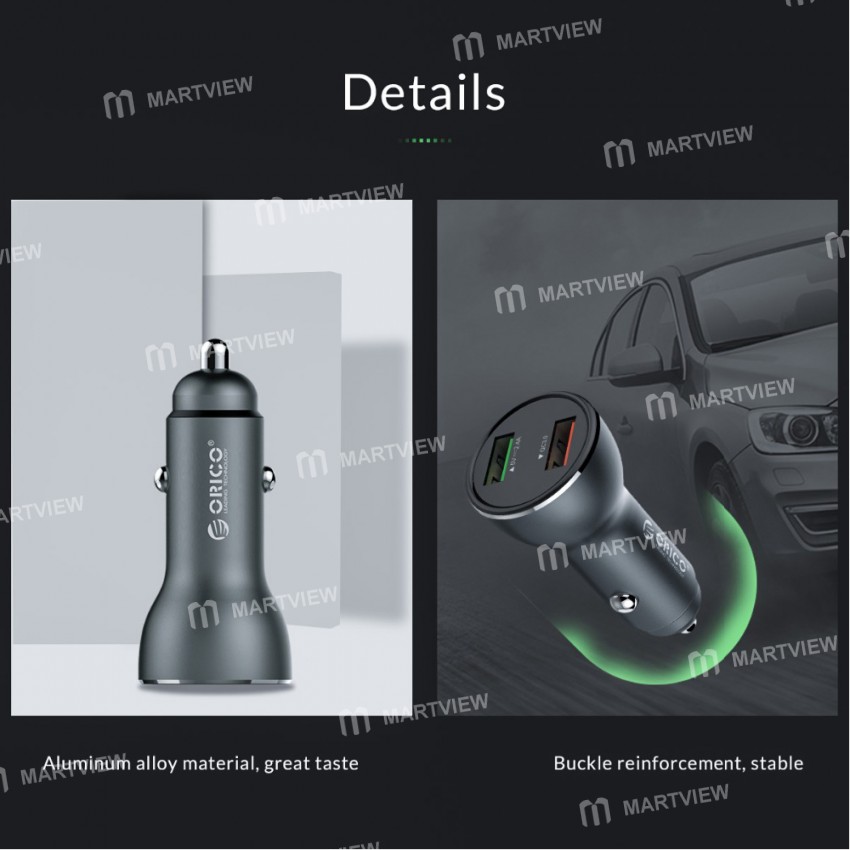 orico multi-function-dual-usb-qc30-fast-charging-car-cigarette-light-charger-8