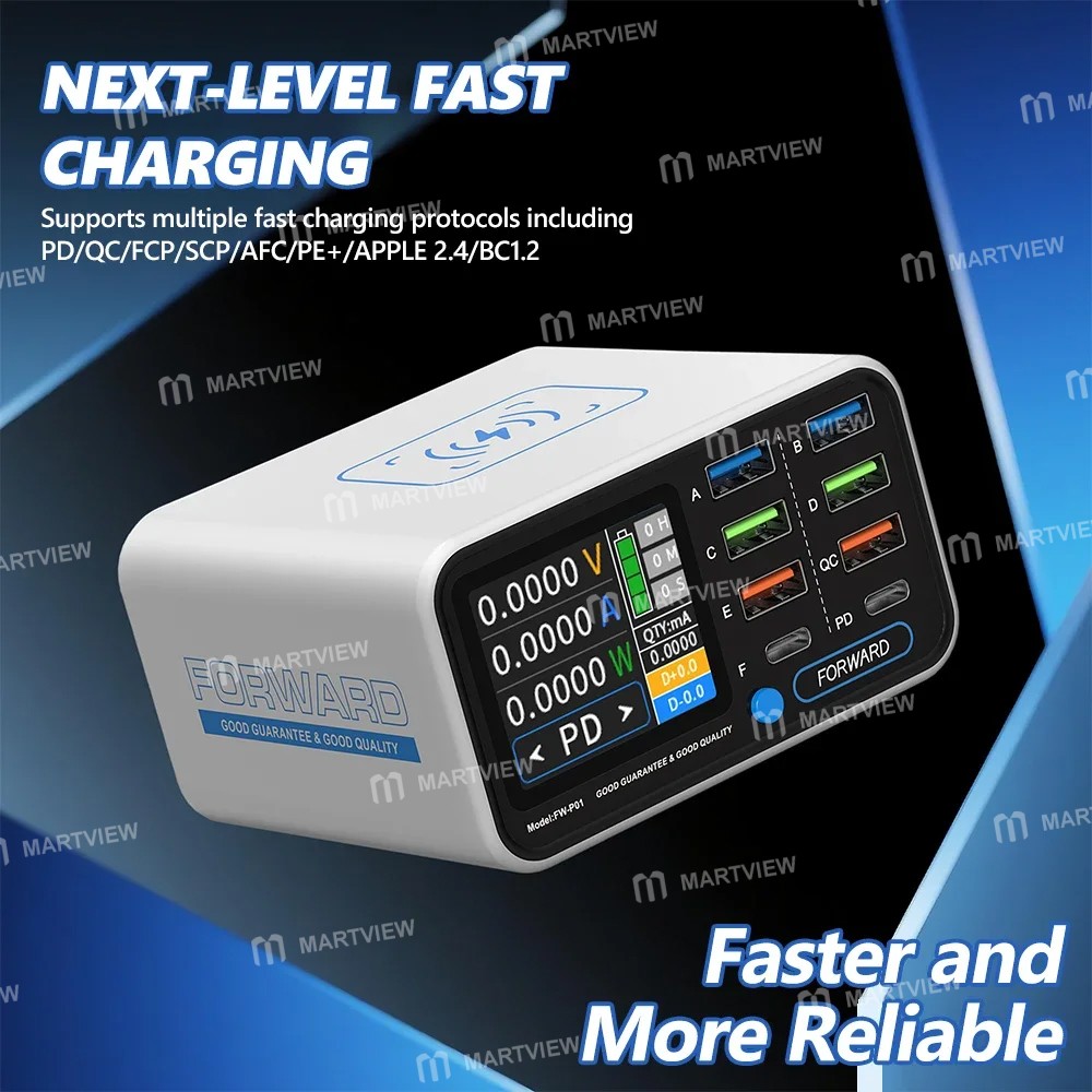 forward fw-p01-65w-multi-port-smart-digital-display-pd-qc-fast-charger-with-15w-wireless-charging-3