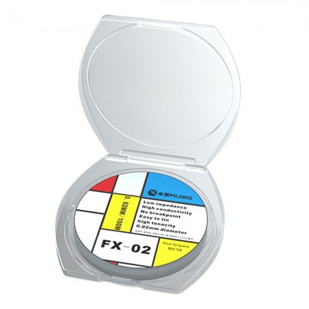 Mijing FX-02 0.02mm Silver Flying Line for Motherboard CPU Patch PCB Repair - 100 Meter