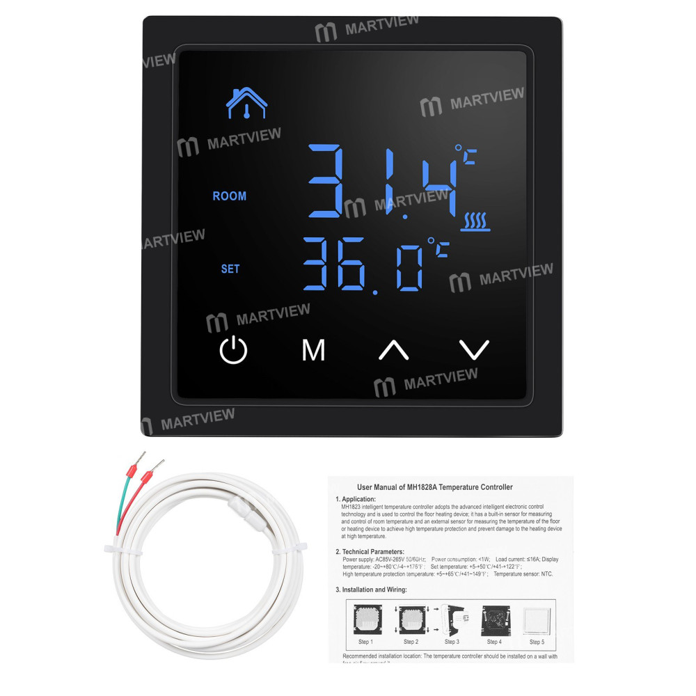 smart thermostat-16a-floor-heating-temperature-controller-with-led-touch-screen-85-265v-electric-hea