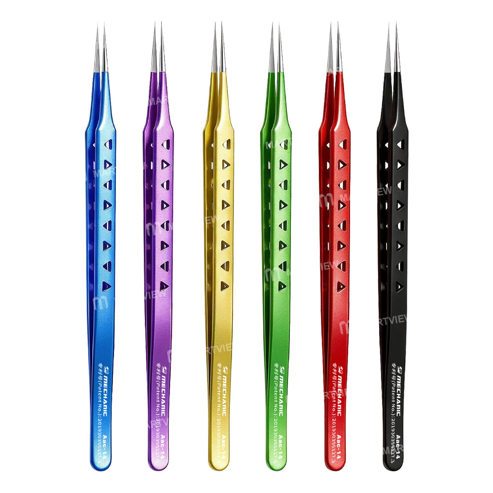 mechanic aac-14-multi-color-series-160mm-extended-stainless-steel-precision-flywire-tweezers-1