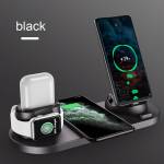 6-in-1 10W Qi Fast Wireless Charger Stand for Apple Watch/iPhone/Airpods Pro/Samsung/Xiaomi
