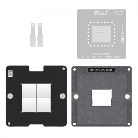 Amaoe 0.15mm CPU BGA Reballing Stencil Platform Set for Apple M3 CPU 339S01387