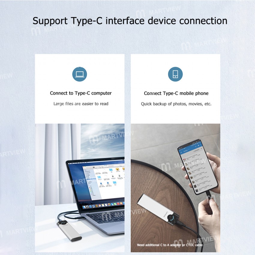 Lenovo M-01 / M-02 M.2 to USB 3.1 Gen 2 SSD Enclosure for NGFF SATA / NVMe PCI-E SSD
