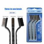 Sunshine SS-046 3in1 Gold Silver Anti-Static Steel Brush