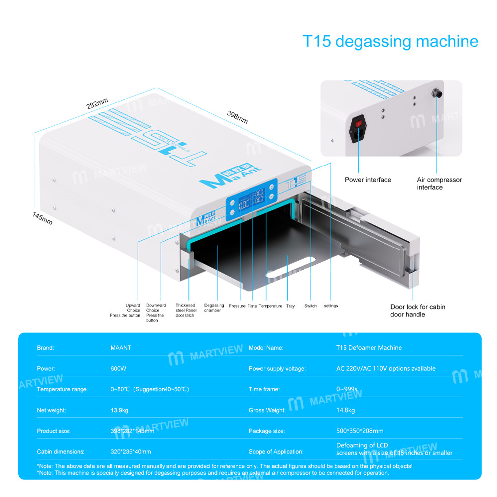 maant t15-15-inch-lcd-screen-smart-all-in-one-defoamer-machine-for-mobile-phones-tablet-9