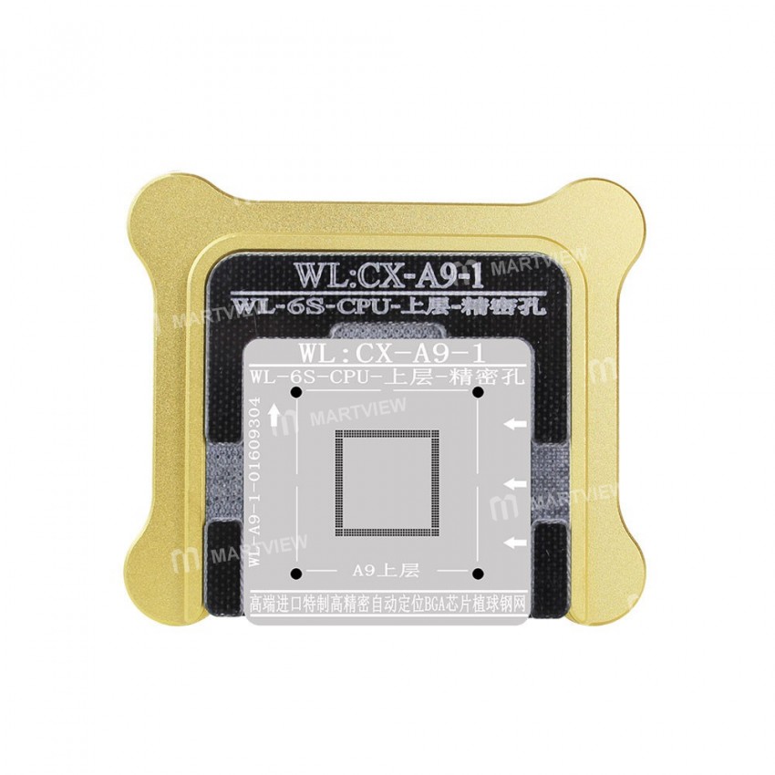 WL High-Quality A9 CPU Upper Tin Plate Steel Net BGA Reballing Stencil with Fixed Plate and Holder f