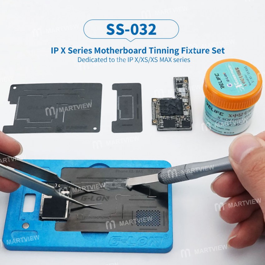 G-LON SS-032 Middle Layer BGA Reballing Fixture with Special Solder Paste for iPhone X / Xs / Xs Max