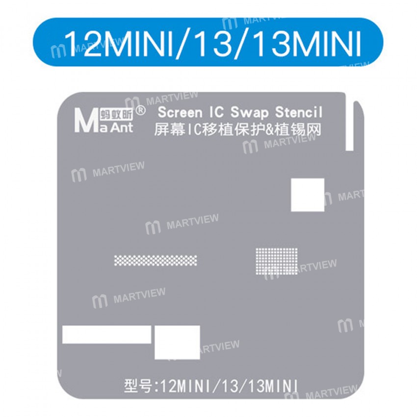 Maant Screen IC Transplant Protection & Tin Planting BGA Reballing Stencil Set for iPhone 11 to 13Pr