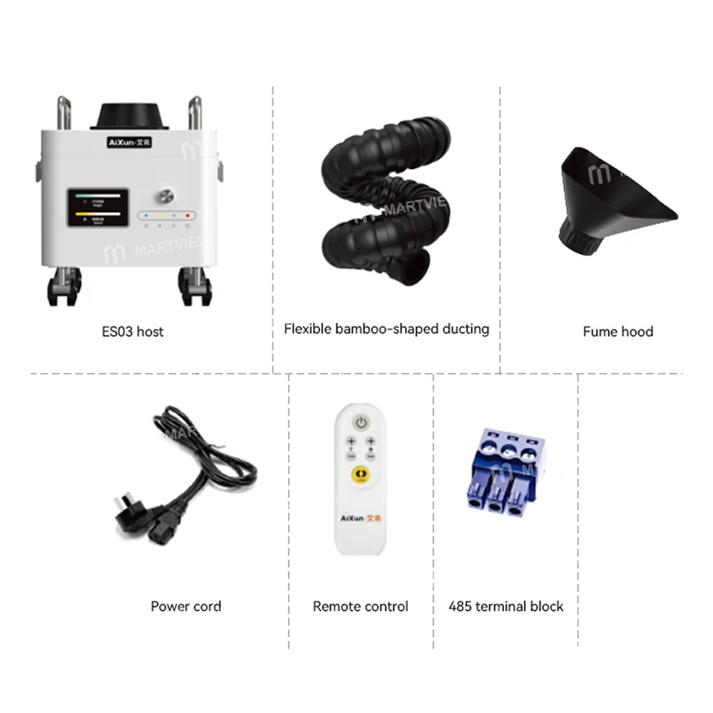 aixun es03-3-layer-filtration-low-noise-industrial-fume-extractor-for-pcb-soldering-working-8