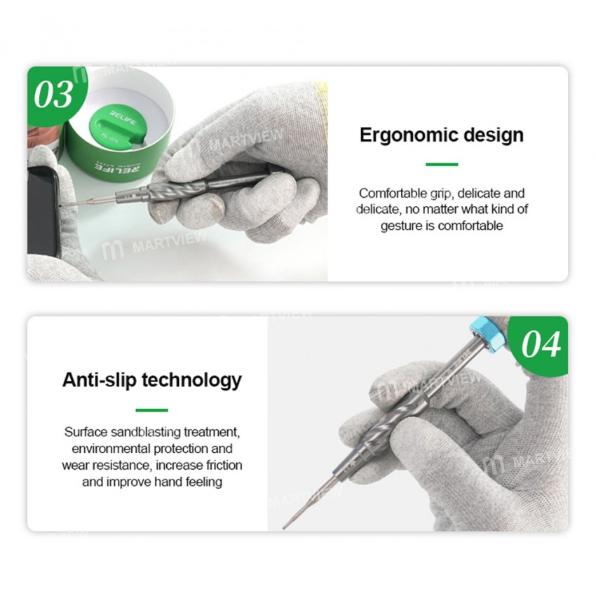 Relife RL-728B Strong Magnetic Adsorption S2 Bits Screwdriver Set for Laptop Motherboard Repair