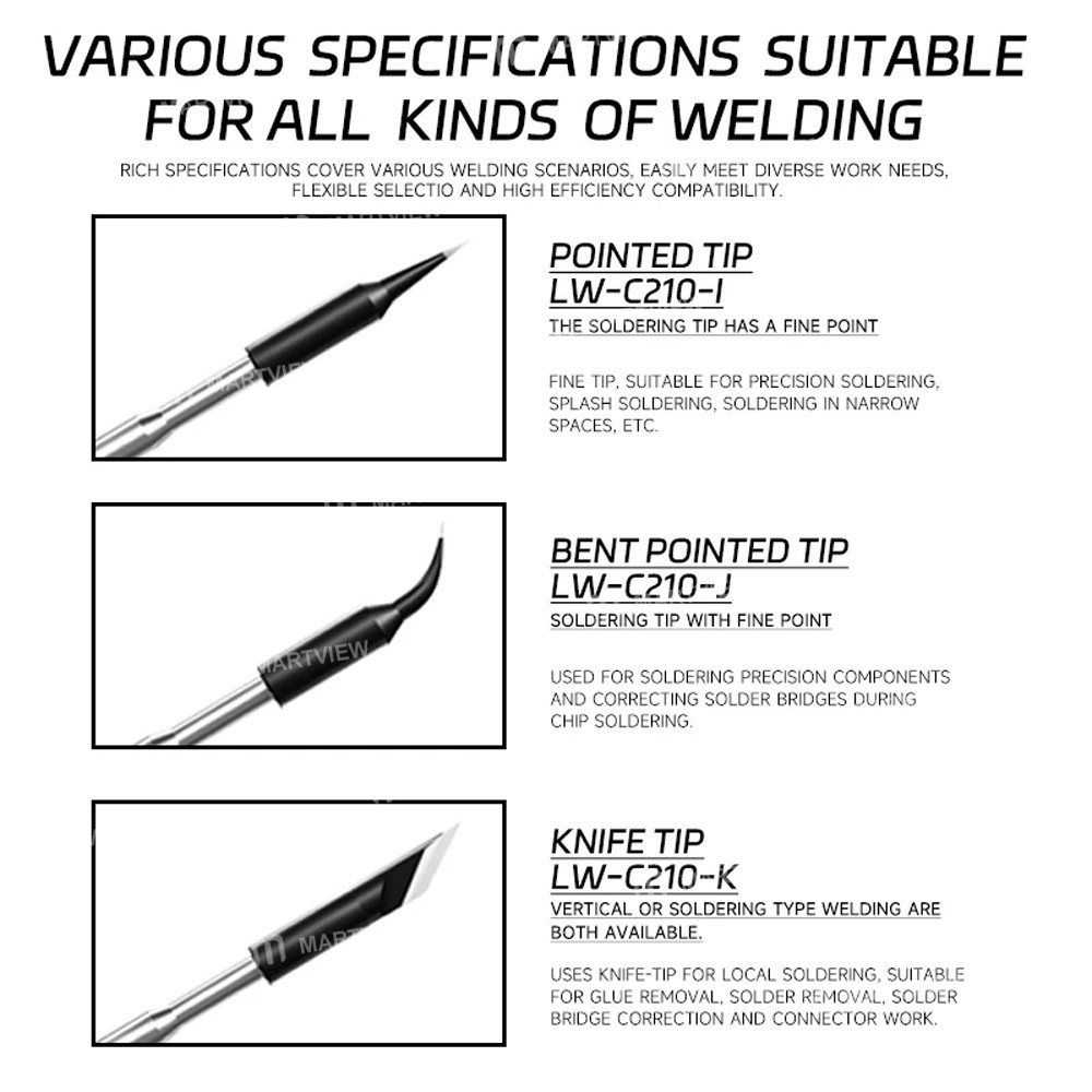 luowei lw-c210-c210-black-steel-lead-free-environmentally-friendly-soldering-iron-tips-4
