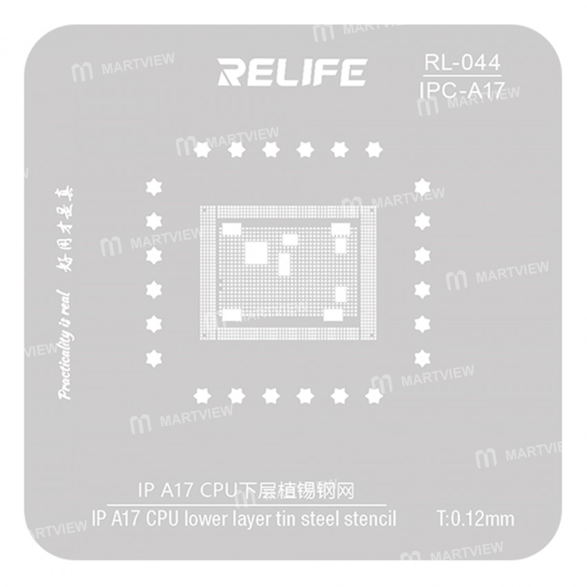 Relife RL-044 0.12mm Lower Layer BGA Reballing Stencil for iPhone 15P/15PM Apple A17 CPU