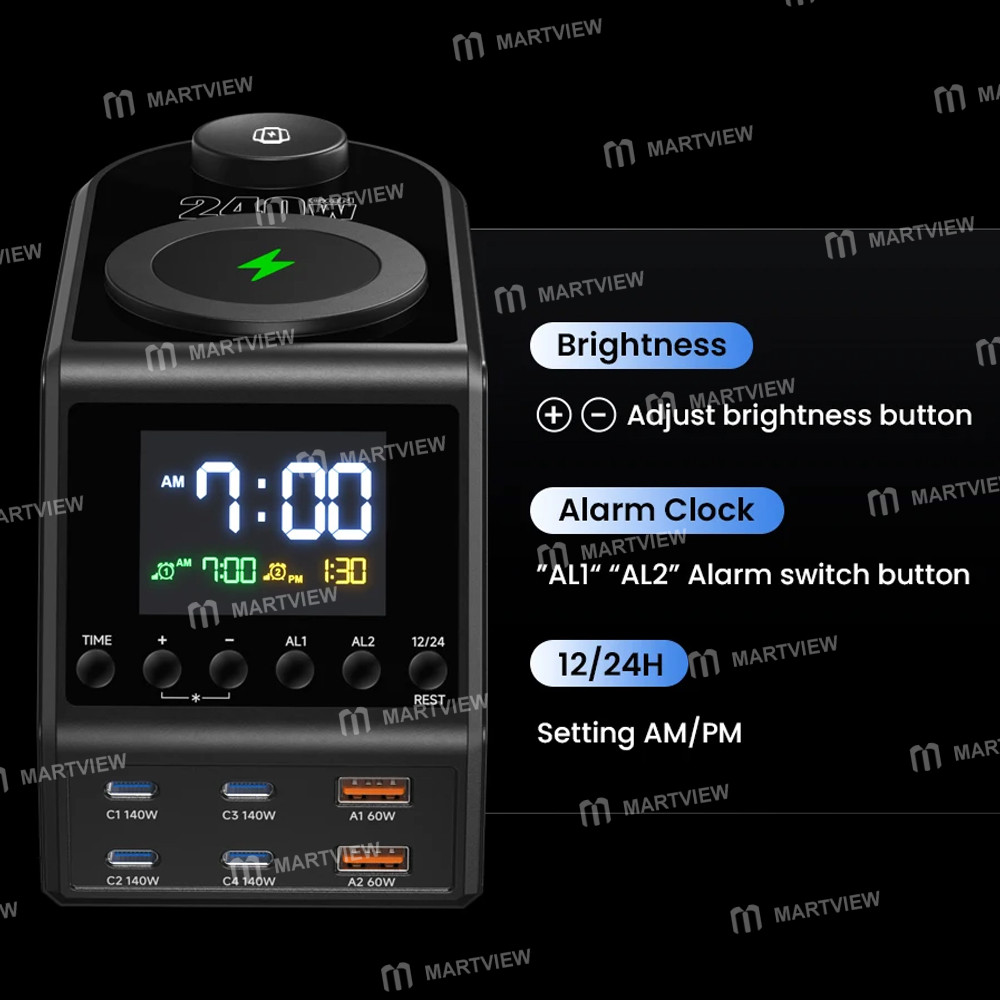 240w 6-port-pdqc-desktop-fast-charging-station-with-clock-display-and-wireless-charging-7